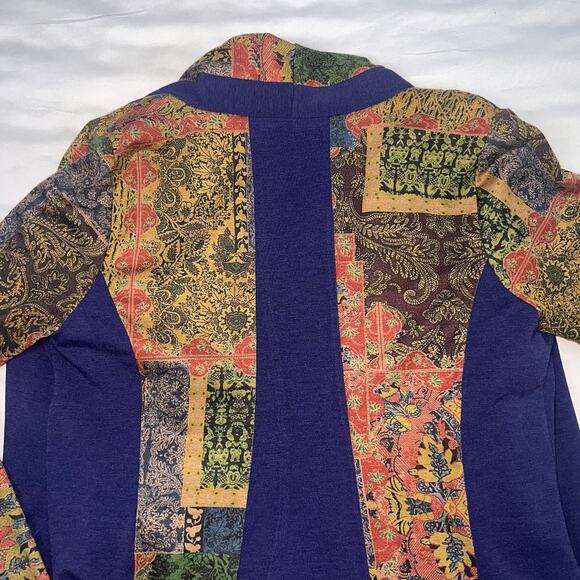 Soft Surroundings Izmir Topper Cardigan Size PS Patchwork Art Flowy Draped Boho - Picture 12 of 13